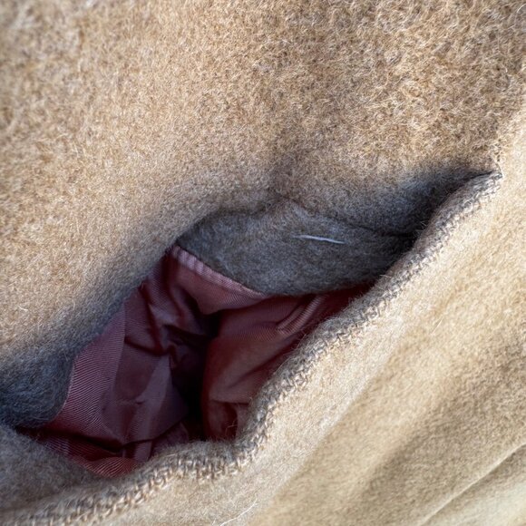 Oscar De La Renta Vintage Womens Camel Hair Notch Lapel Button Front Overcoat 8 - Picture 5 of 11